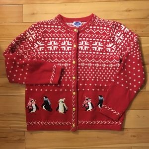 vintage christmas / winter penguin sweater